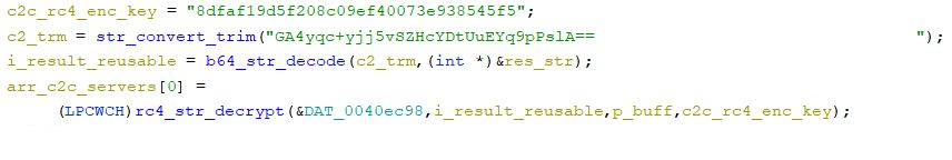 Raccoonstealer is using RC4 -> Base64 encryption chain for C2s
