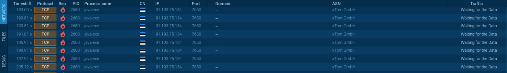 Connection with the IP address