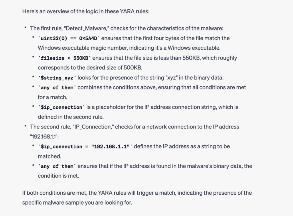 Writing YARA rules with ChatGPT