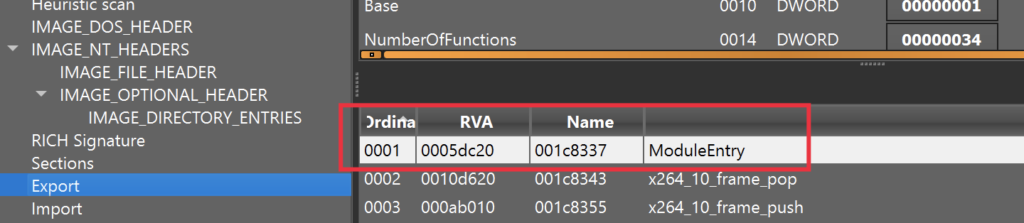 Exported function named “ModuleEntry” 