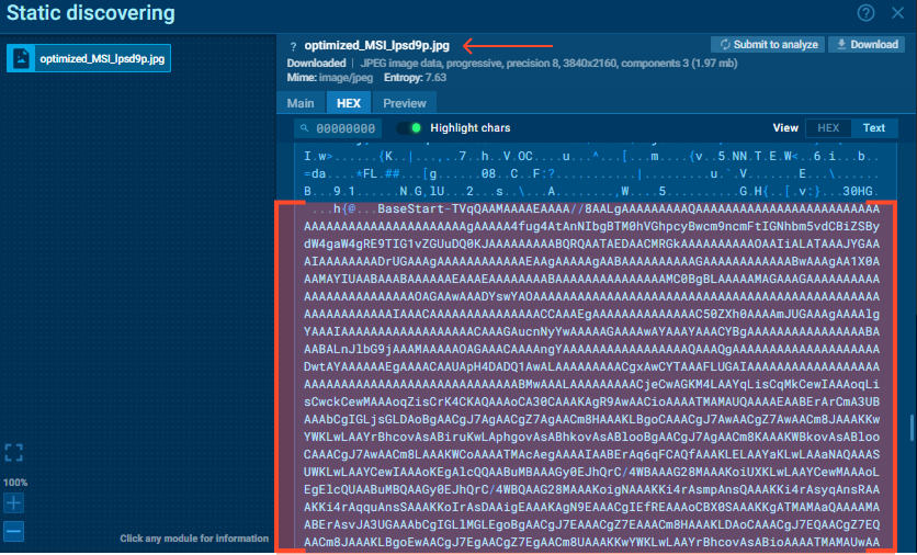 The Stage 3 loader is embedded within the image file boundaries