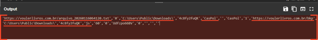 Reversing and decoding the argument reveals the final payload URL