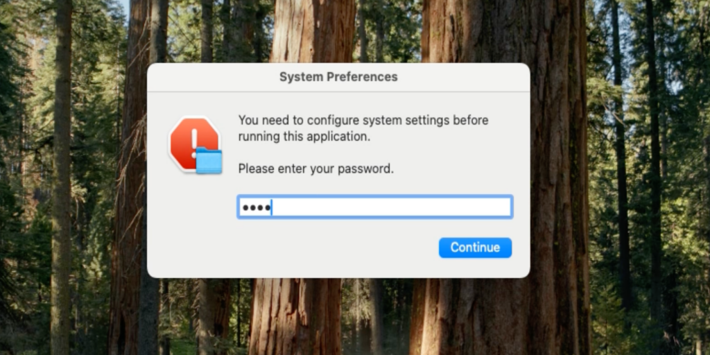 Legitimate-looking window with macOS system message