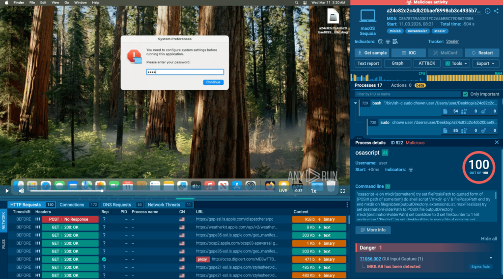 Miolab Stealer analyzed inside ANY.RUN sandbox