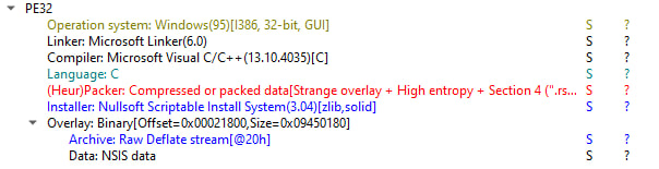 Sample Analysis in Detect It Easy 