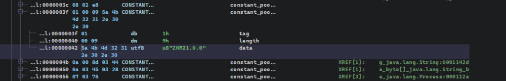 The presence of the ZKM (Zelix KlassMaster) v21.0.0