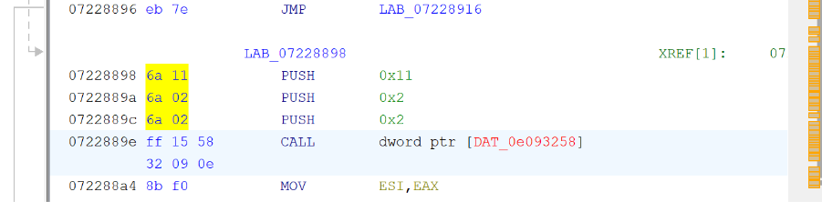 Disassembled code for the “!udppro” command 