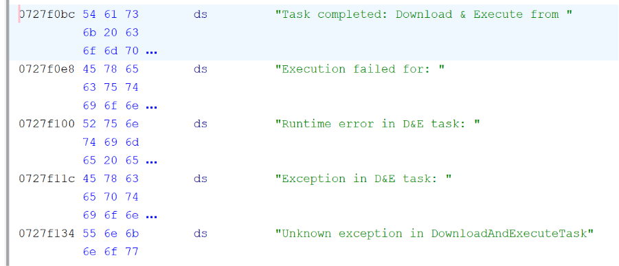 Bot status messages related to the download process 