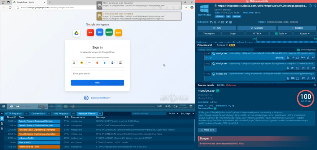 When Trust Becomes a Weapon: Google Cloud Storage Phishing Deploying Remcos RAT