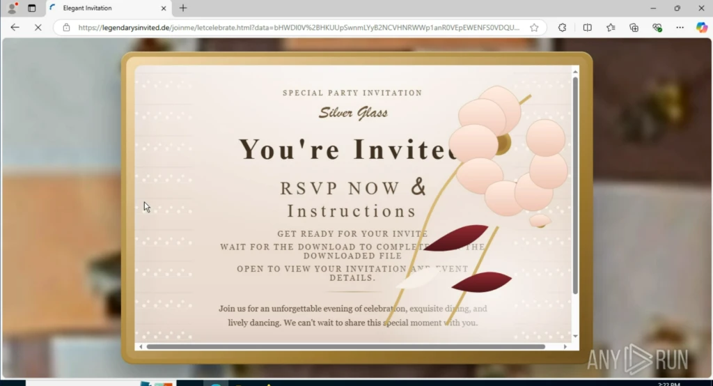 Fake invitation used as a lure