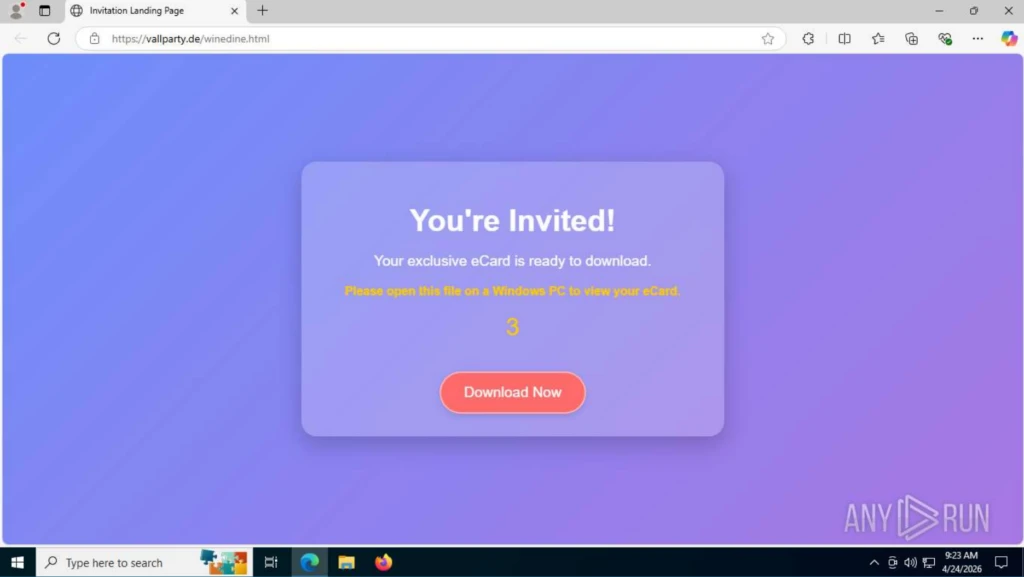 Analysis session with fake invitation  
