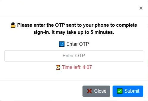 Fake entry form used in all phishing sites 
