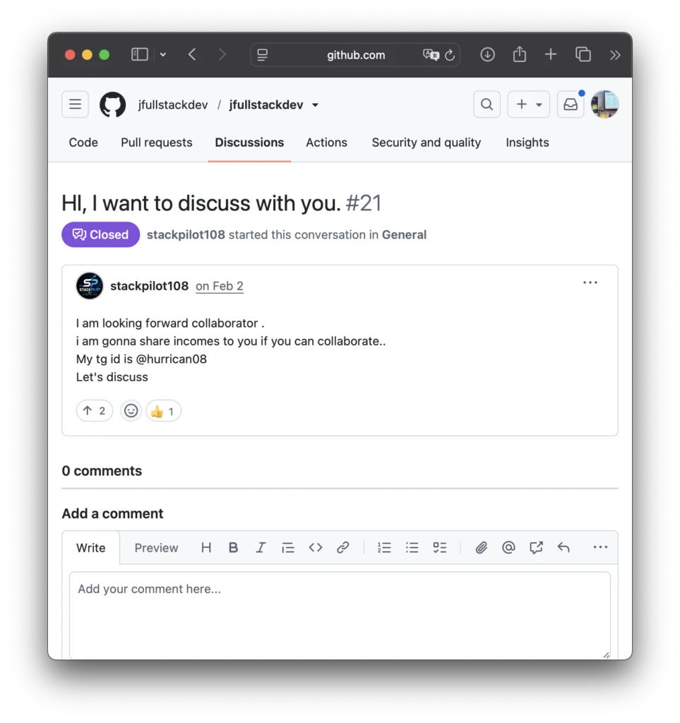Angelo’s comment on GitHub looking for facilitators