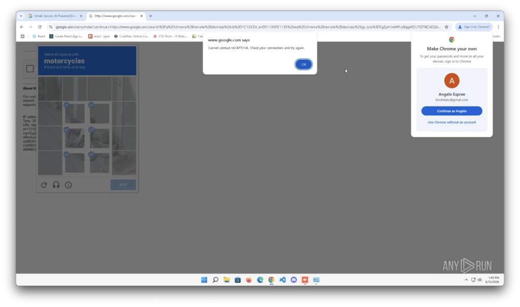 Lazarus: endless CAPTCHA loop