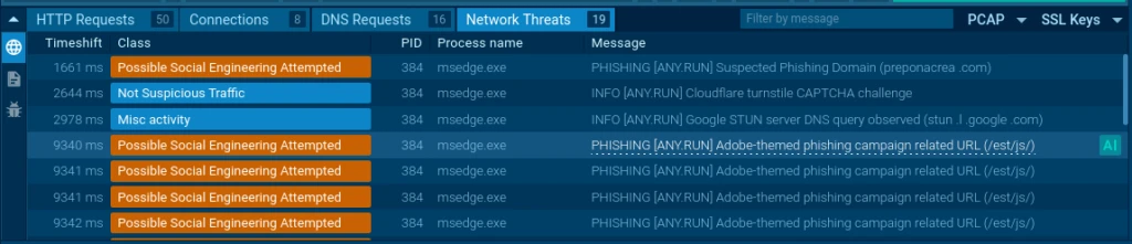 ANY.RUN automatically decrypts traffic for Suricata analysis