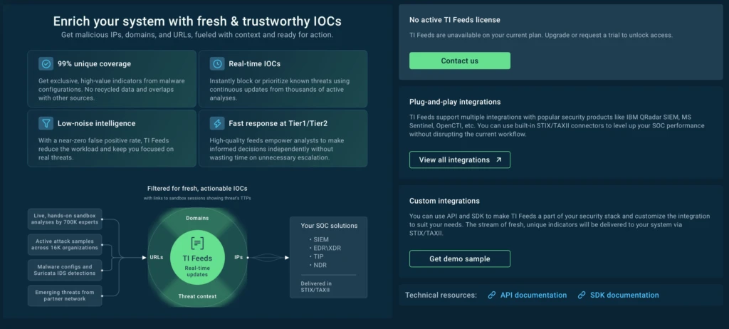 TI Feeds enriches systems with fresh and actionable IOCs