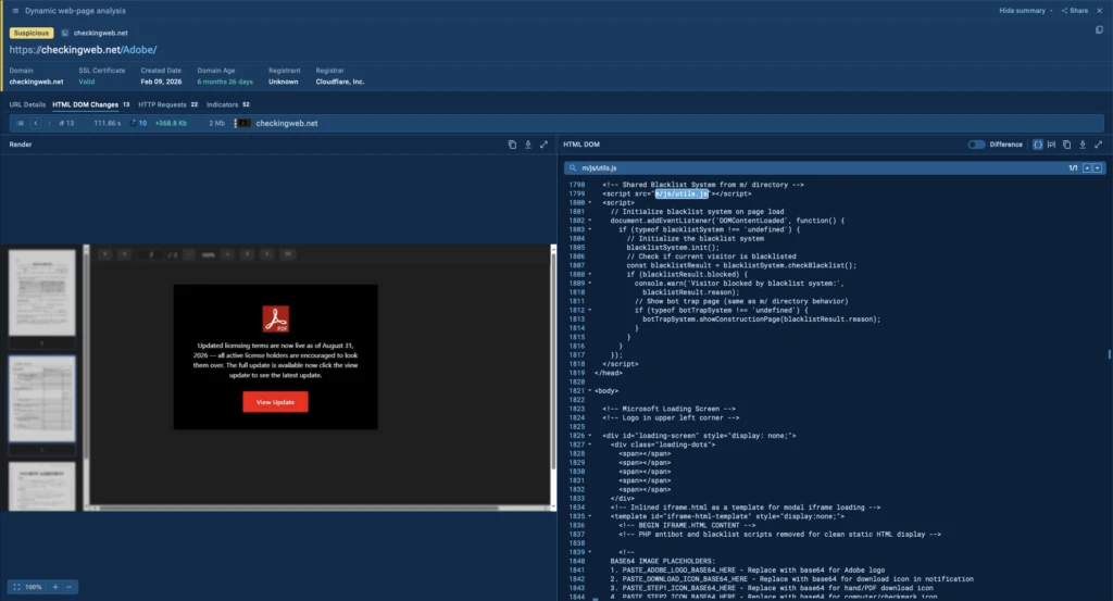 The JavaScript utils.js file import inside PDF Viewer