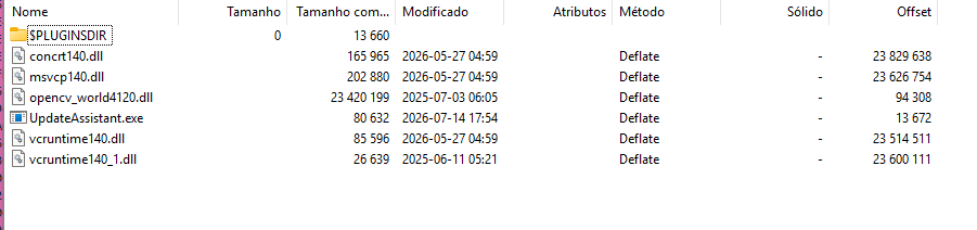 22 MB of real, unmodified libraries surround an 80 KB malicious executable - bulk as camouflage