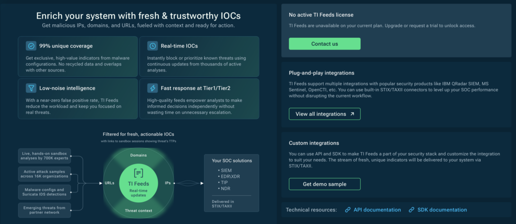 TI Feeds provides fresh and trustworthy IOCS to existing security stack