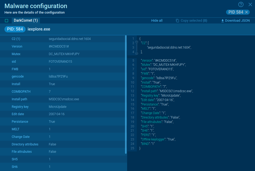 DarkComet RAT Malware Analysis, Overview by ANY.RUN