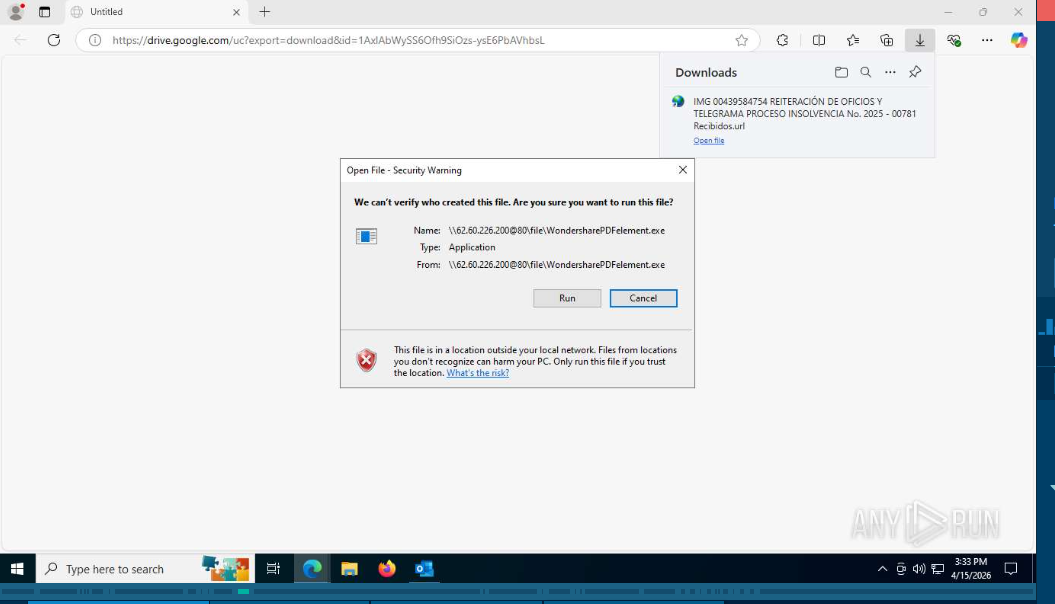 File opening confirmation