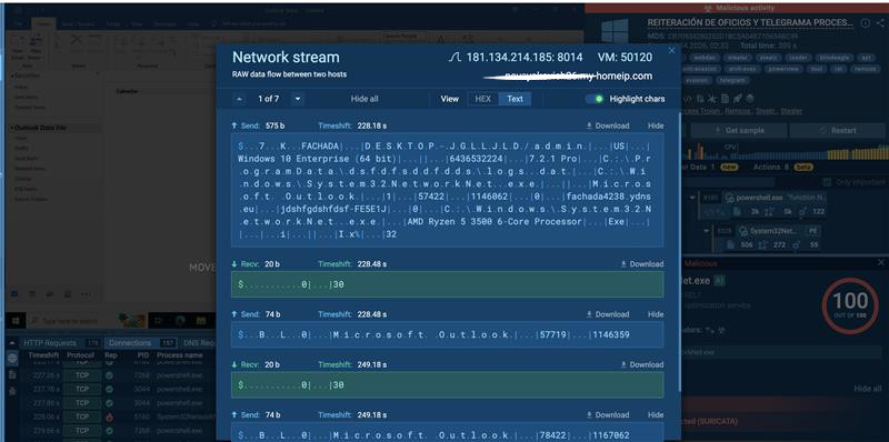 RAT detected in network traffic