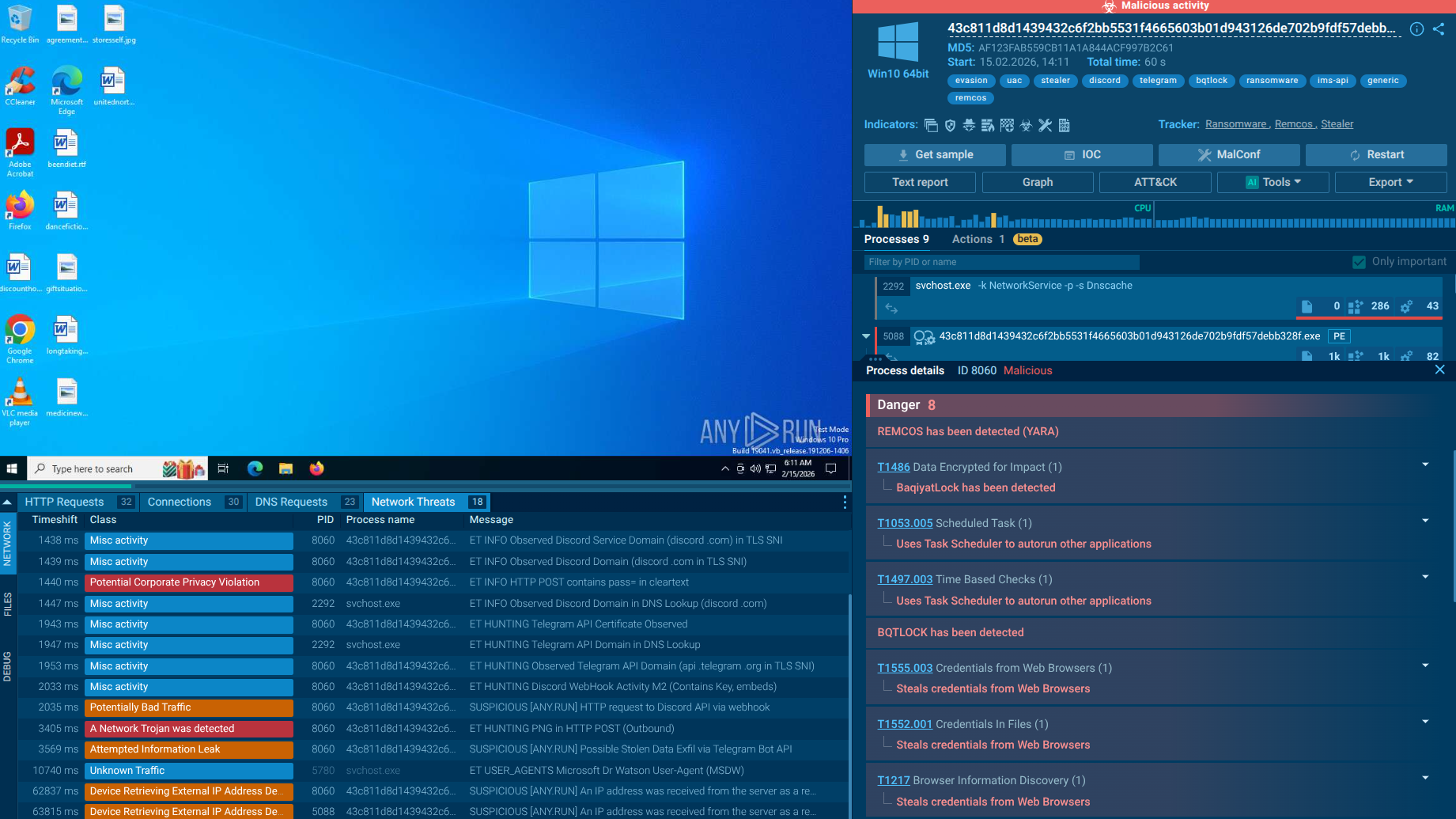 BQTLock malware analysis in Interactive Sandbox