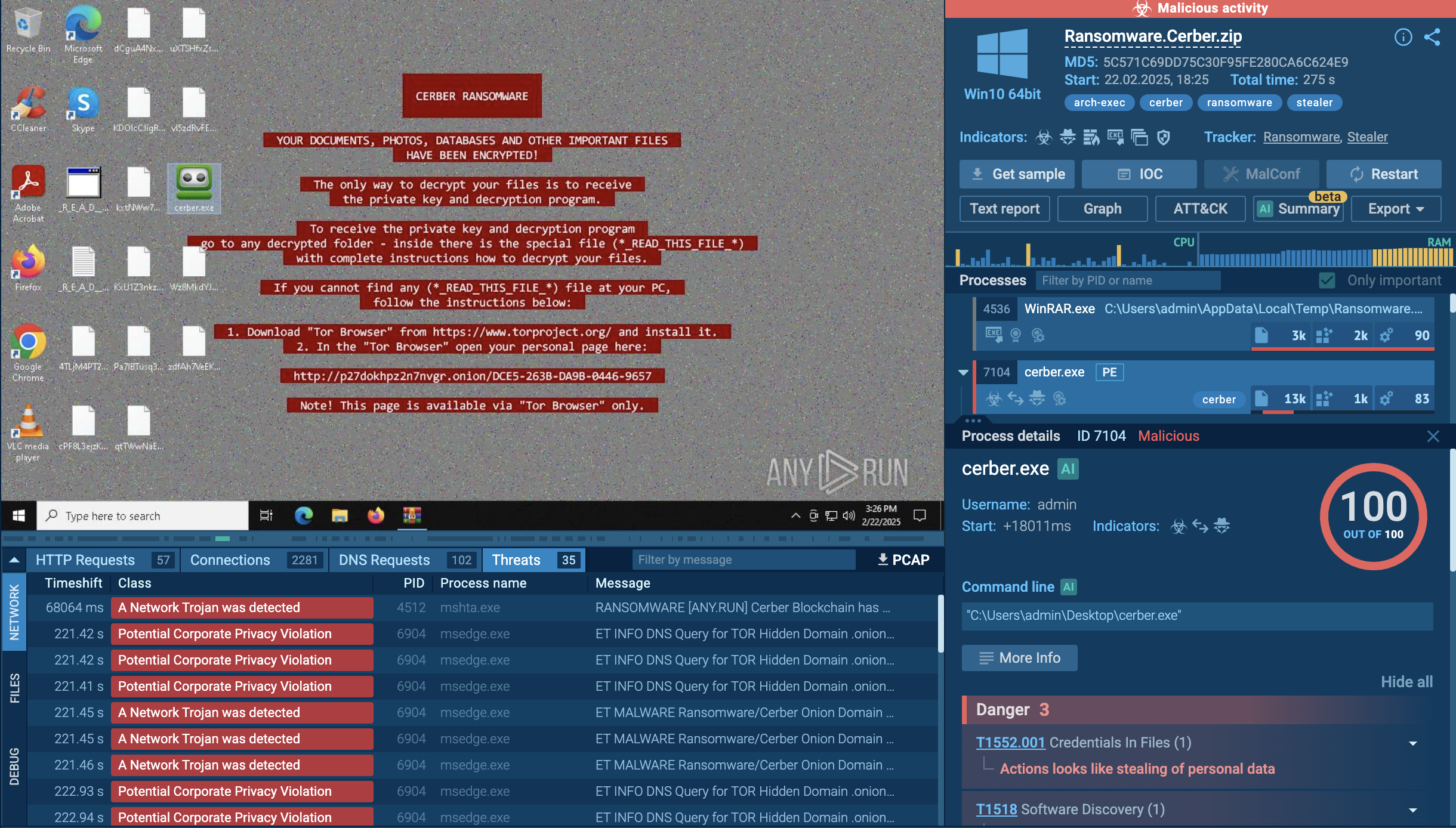 Cerber ransomware analysis in the ANY.RUN Sandbox