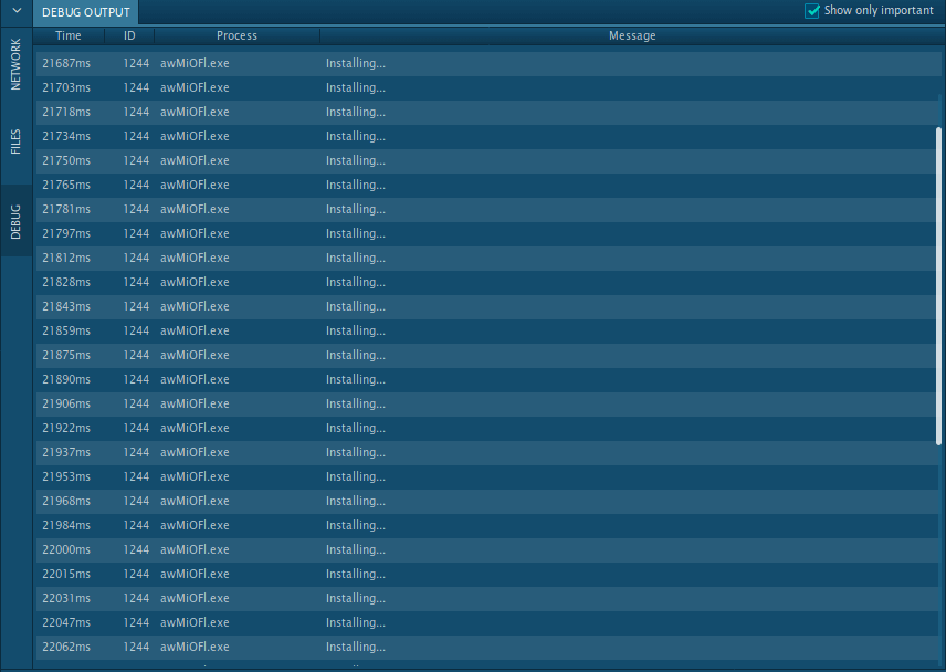 dridex debug output