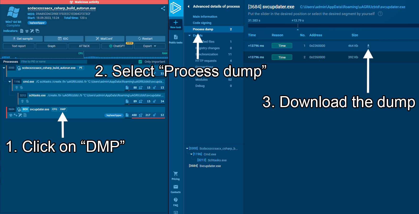 Laplas process dump