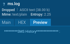 GravityRAT creates SMS history log