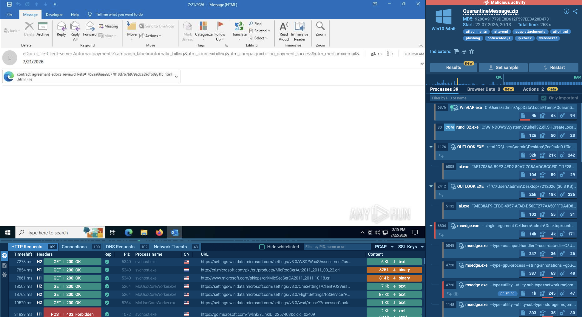 Mirage2FA detonated inside ANY.RUN’s Interactive Sandbox