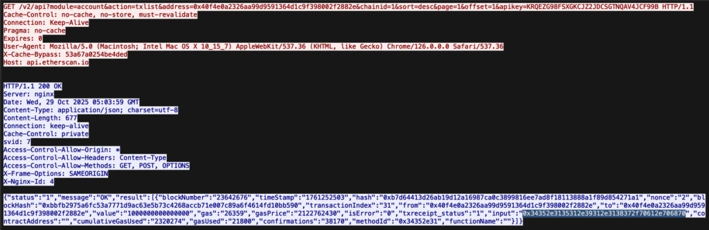 Querying the Etherscan API to retrieve data