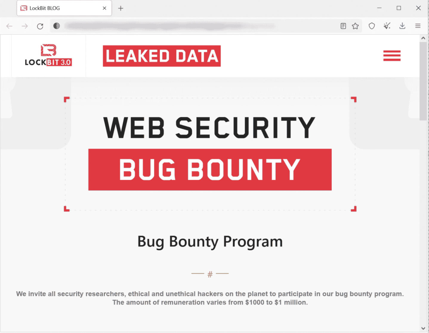 LockBit's bug bounty program