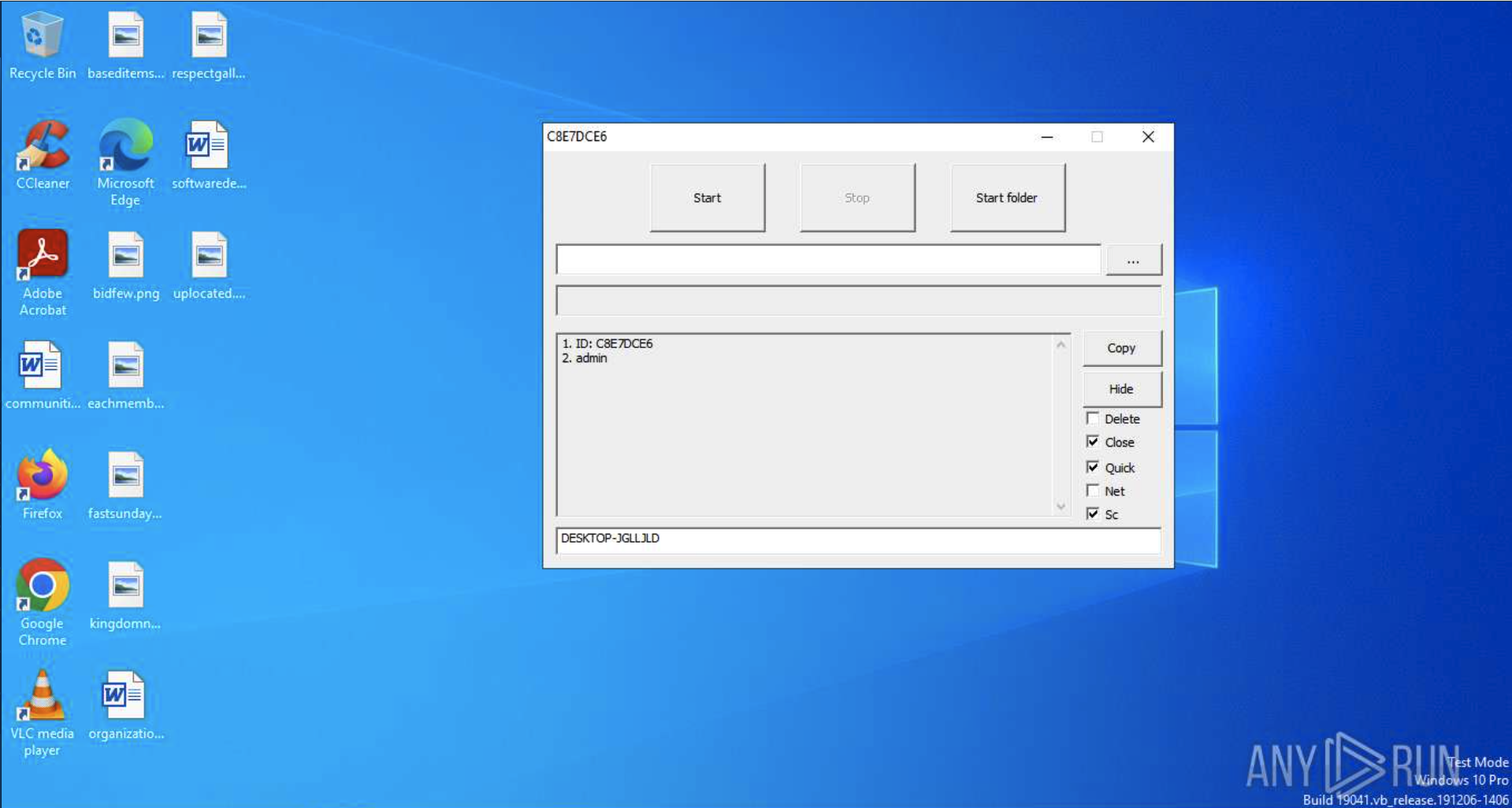 Makop ransomware GUI window running on the Windows desktop