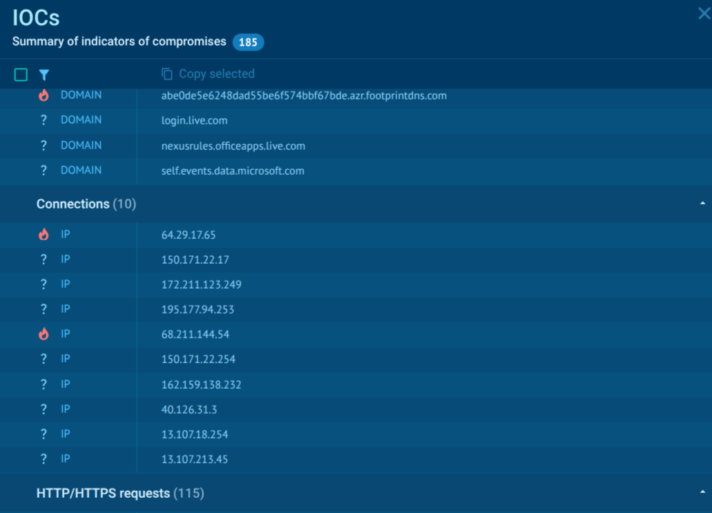 MicroStealer IOCs in Interactive Sandbox