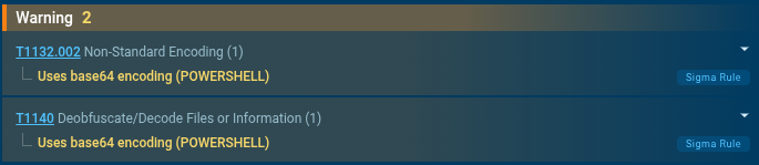 The encoded command