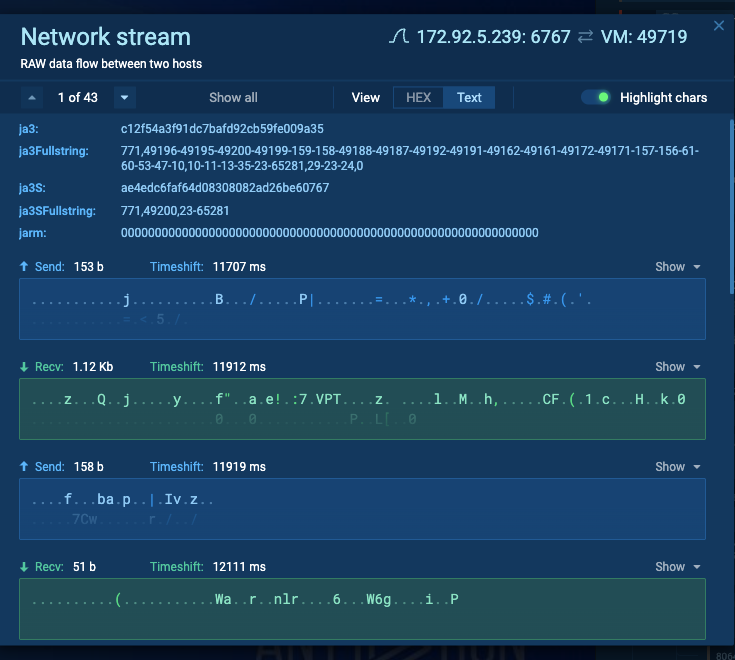 RatonRAT communicating with its configured C2 server