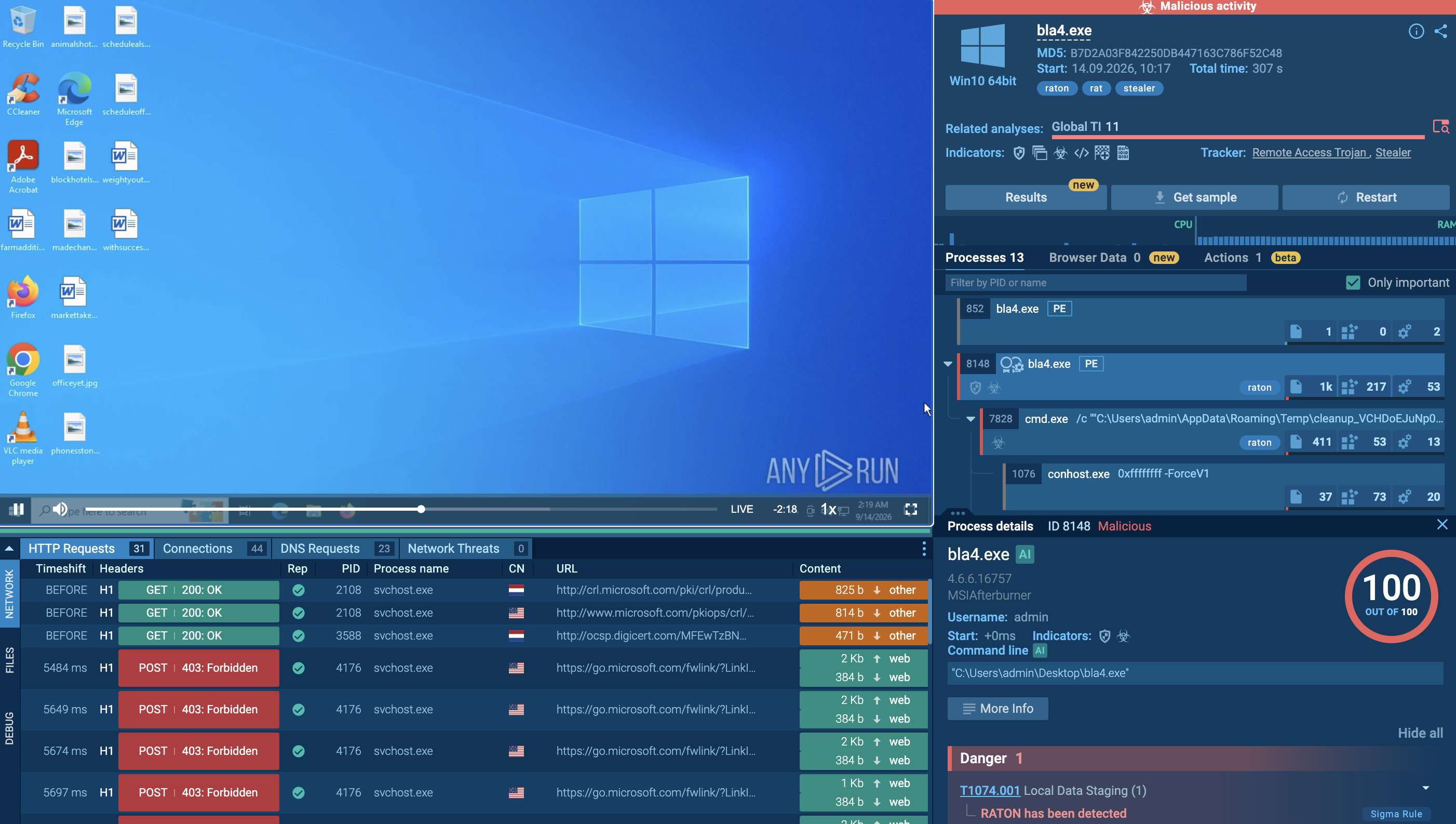 RatonRAT detonated inside ANY.RUN’s Interactive Sandbox