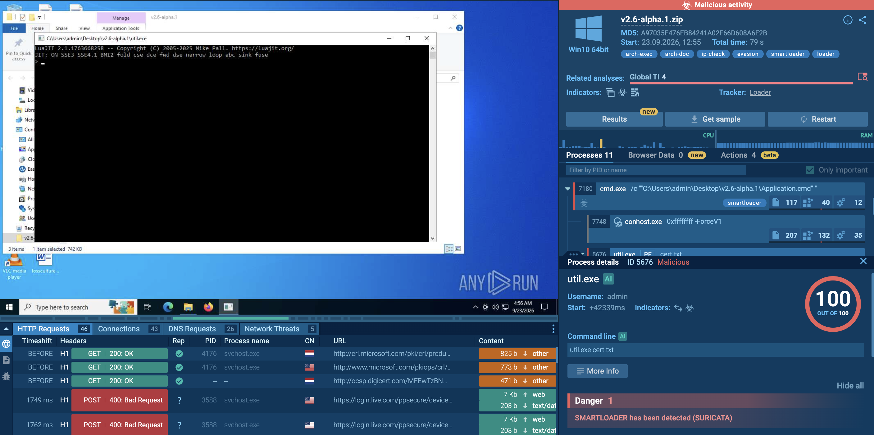 SmartLoader detonated inside ANY.RUN’s Interactive Sandbox
