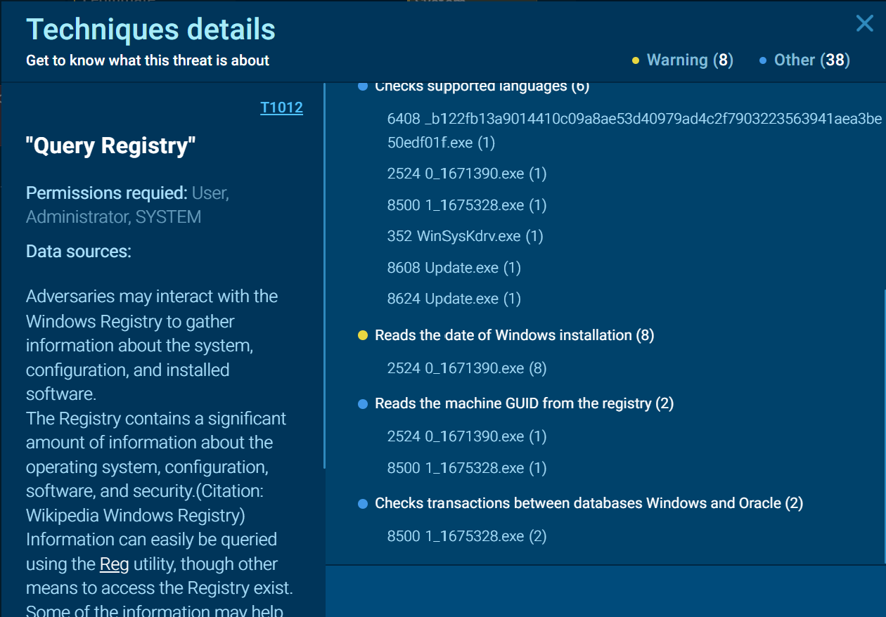 Host fingerprinting: computer name, machine GUID, languages, install date, location